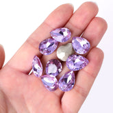 Violet Pear Shape High Quality Glass Pointed Back Fancy Rhinestones WholesaleRhinestone
